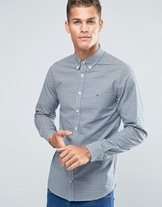 Темно-синяя рубашка классического кроя в клеточку Tommy Hilfiger NY - Темно-синий