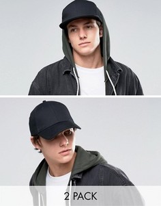 2 черные бейсболки ASOS - СО СКИДКОЙ - Черный