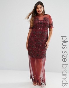 Полупрозрачное платье макси с отделкой Lovedrobe Luxe - Красный
