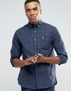 Темно-синяя рубашка классического кроя в клетку Lyle &amp; Scott - Темно-синий