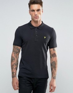 Черное поло из пике с логотипом в виде орла Lyle &amp; Scott - Черный