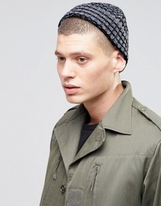 Шапка-бини в серую и темно-синюю полоску ASOS - Серый