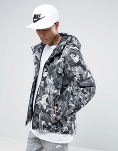 Серая дутая куртка с капюшоном Nike 806857-100 - Серый