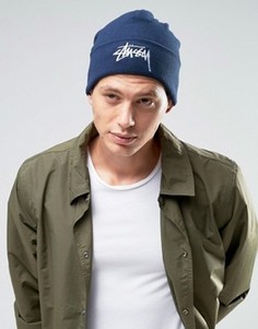 Флисовая шапка-бини Stussy - Темно-синий