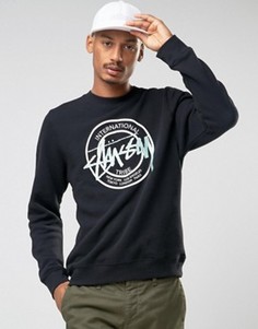 Свитшот с большим логотипом Stussy - Черный