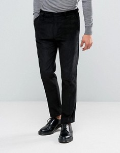 Черные вельветовые брюки узкого кроя ASOS - Черный