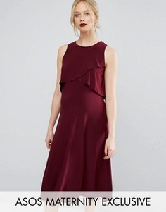 Двухслойное платье миди для беременных ASOS Maternity - Красный