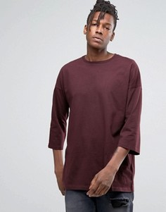 Oversize-футболка с рукавами 3/4 ASOS - Красный