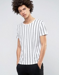 Футболка в вертикальную полоску Selected - Белый