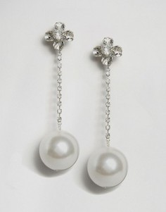 Серьги-подвески с искусственным жемчугом ASOS - Кремовый