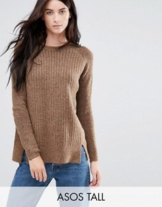 Джемпер с добавлением шерсти ASOS TALL - Коричневый