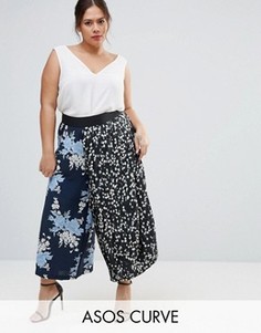 Юбка-брюки с цветочным принтом ASOS CURVE - Мульти
