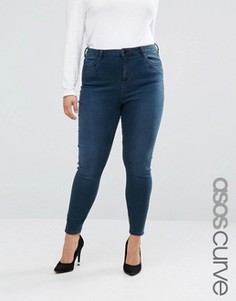 Облегающие джинсы с завышенной талией ASOS CURVE - Синий