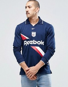 Синий свитшот с воротником Reebok AY4859 - Синий
