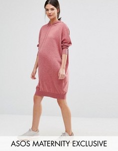 Вязаное платье‑худи для беременных ASOS Maternity - Розовый