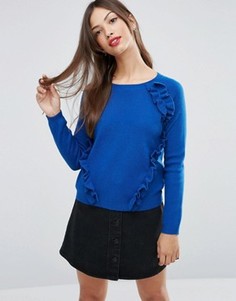 Джемпер с оборкой и рукавами реглан ASOS - Синий