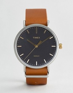 Часы с коричневым кожаным ремешком 41 мм Timex Weekender Fairfield - Коричневый