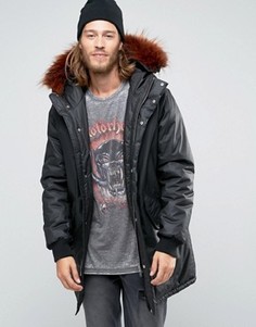 Черная парка со сменным мехом ASOS - Черный