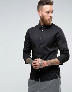 Строгая рубашка узкого кроя из эластичного поплина Hoxton Shirt Company - Черный