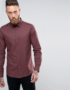 Теплая рубашка классического кроя в стиле милитари ASOS - Коричневый