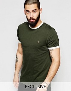 Футболка слим с контрастной отделкой Farah Exclusive - Зеленый