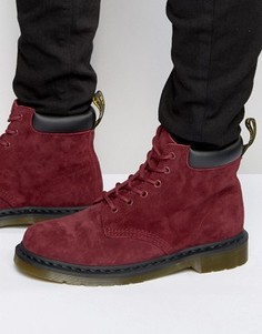 Замшевые ботинки с 6 парами люверсов Dr Martens 939 - Красный