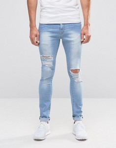 Рваные облегающие джинсы Brooklyn Supply Co - Синий