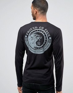 Лонгслив с принтом на спине Friend or Faux - Черный
