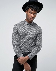 Строгая рубашка с принтом пейсли Original Penguin - Темно-синий