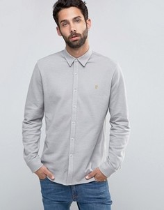 Бежевая узкая рубашка на пуговицах из ткани пике Farah - Бежевый