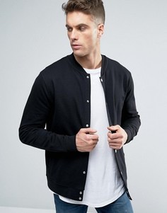 Черная трикотажная куртка‑пилот на кнопках ASOS - Черный
