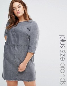 Джинсовое цельнокройное платье Junarose - Серый