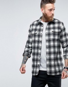 Рубашка узкого кроя в клетку Hoxton Shirt Company - Серый