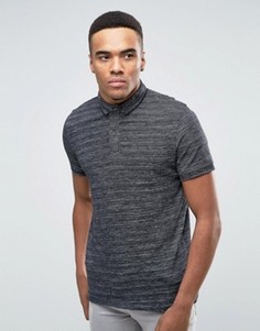 Футболка-поло в крапинку с контрастным воротником Jack &amp; Jones - Черный