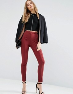 Облегающие брюки с завышенной талией ASOS - Красный