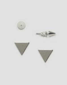 Серьги-гвоздики с шипами ASOS - Серебряный