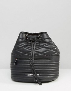 Стеганый рюкзак с затягивающимся шнурком Armani Jeans - Черный