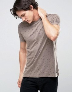 Футболка из 100% хлопка в цветочек Esprit - Коричневый