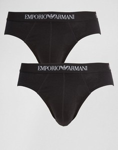 2 хлопковых трусов Emporio Armani - Черный