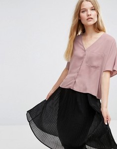 Укороченная блузка с V‑образным вырезом ASOS - Фиолетовый
