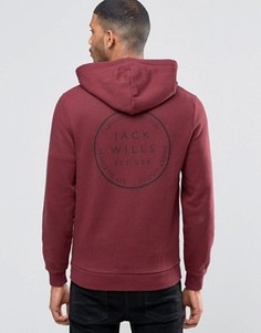 Эксклюзивное худи с принтом на спине Jack Wills Damson - Красный