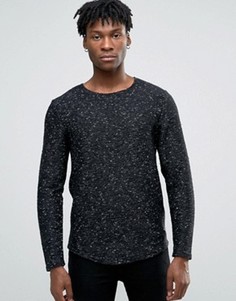Удлиненный джемпер в крапинку с асимметричной кромкой Only &amp; Sons - Черный