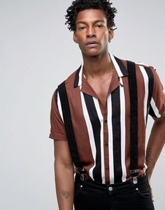 Черные бархатные подтяжки ASOS - Черный