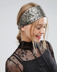 Повязка на голову с узором металлик ASOS - Золотой