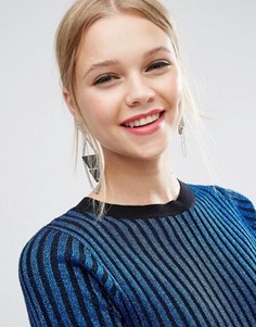Броские серьги с треугольниками ASOS - Серебряный