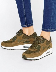 Кроссовки цвета хаки Nike Air Max 90 Premium - Зеленый