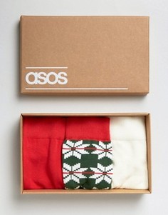 3 пары носков в подарочной упаковке ASOS - Мульти