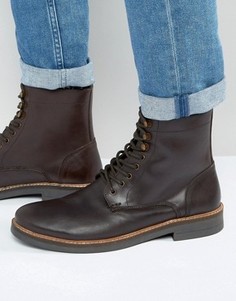 Коричневые кожаные ботинки на шнуровке Frank Wright - Коричневый