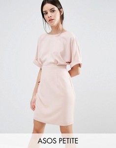 Тканое платье мини с V-образным вырезом сзади ASOS PETITE - Розовый