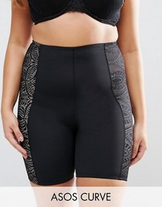 Кружевные корректирующие шорты ASOS CURVE - Черный